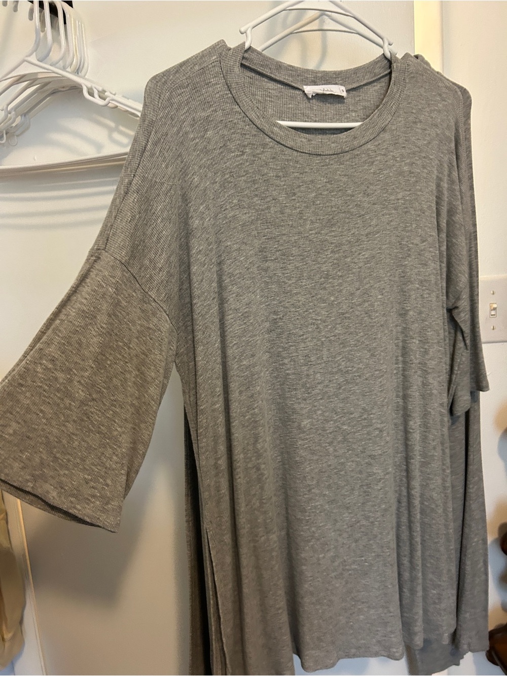 Lightweight Heather Gray Tunic Tee Set